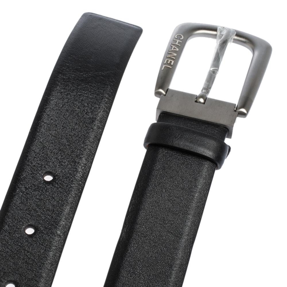 soft black leather belt