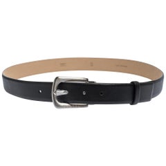 Chanel Black Soft Leather Buckle Belt 95CM