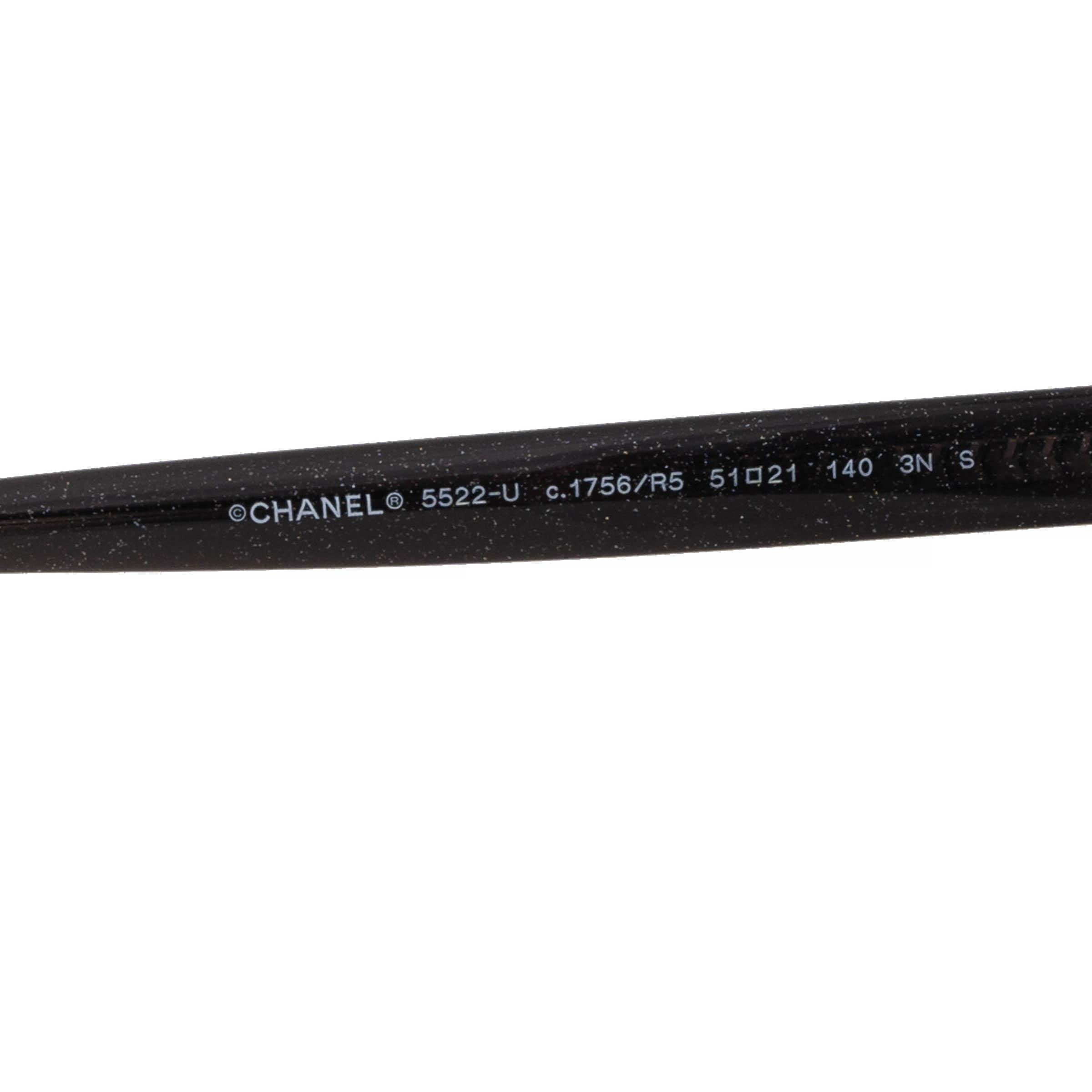 CHANEL schwarze SPECKLED ROUND-Sonnenbrille 5522U Damen im Angebot