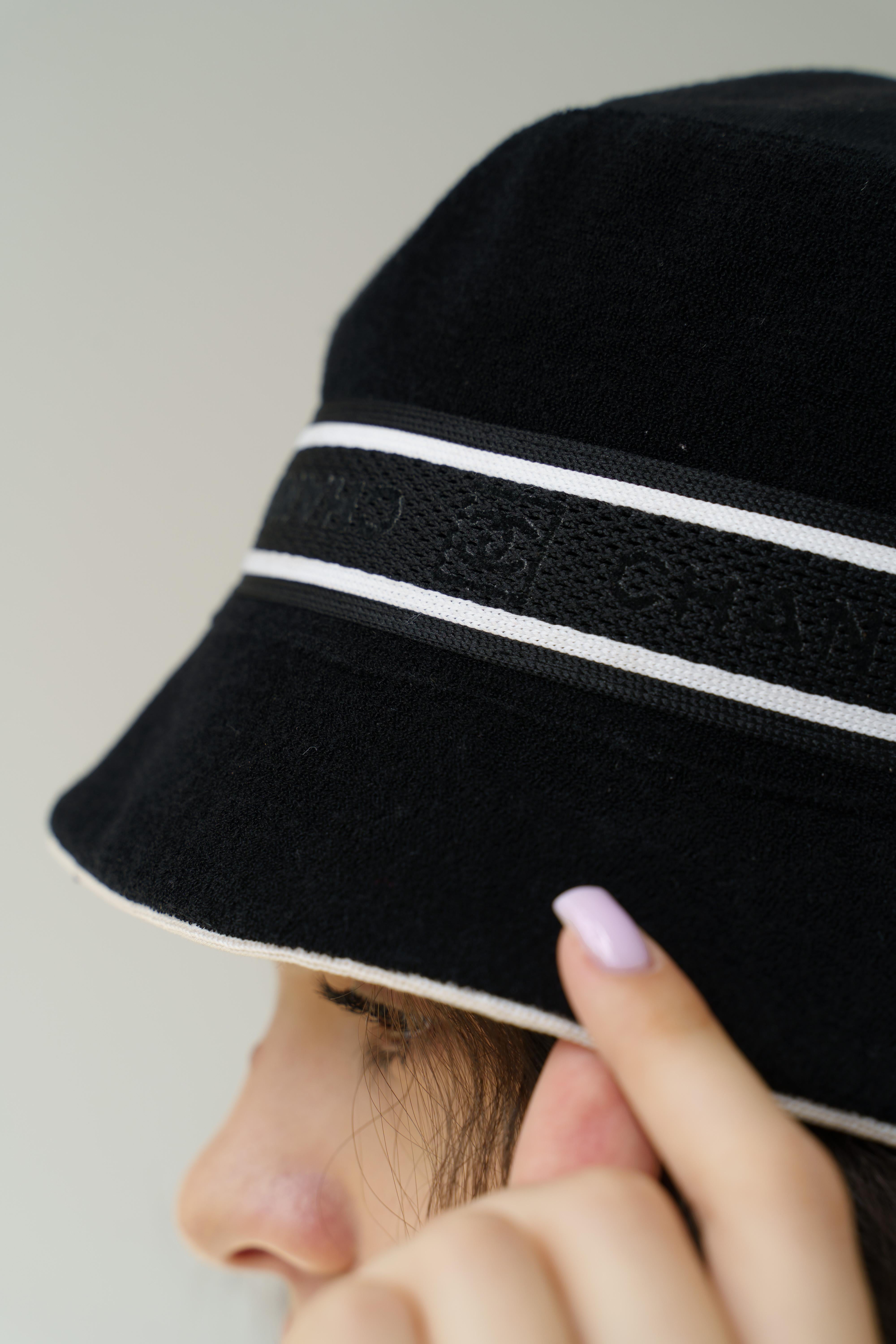 Chanel Black Sport Line CC Logo Bucket Hat Y2K For Sale 2