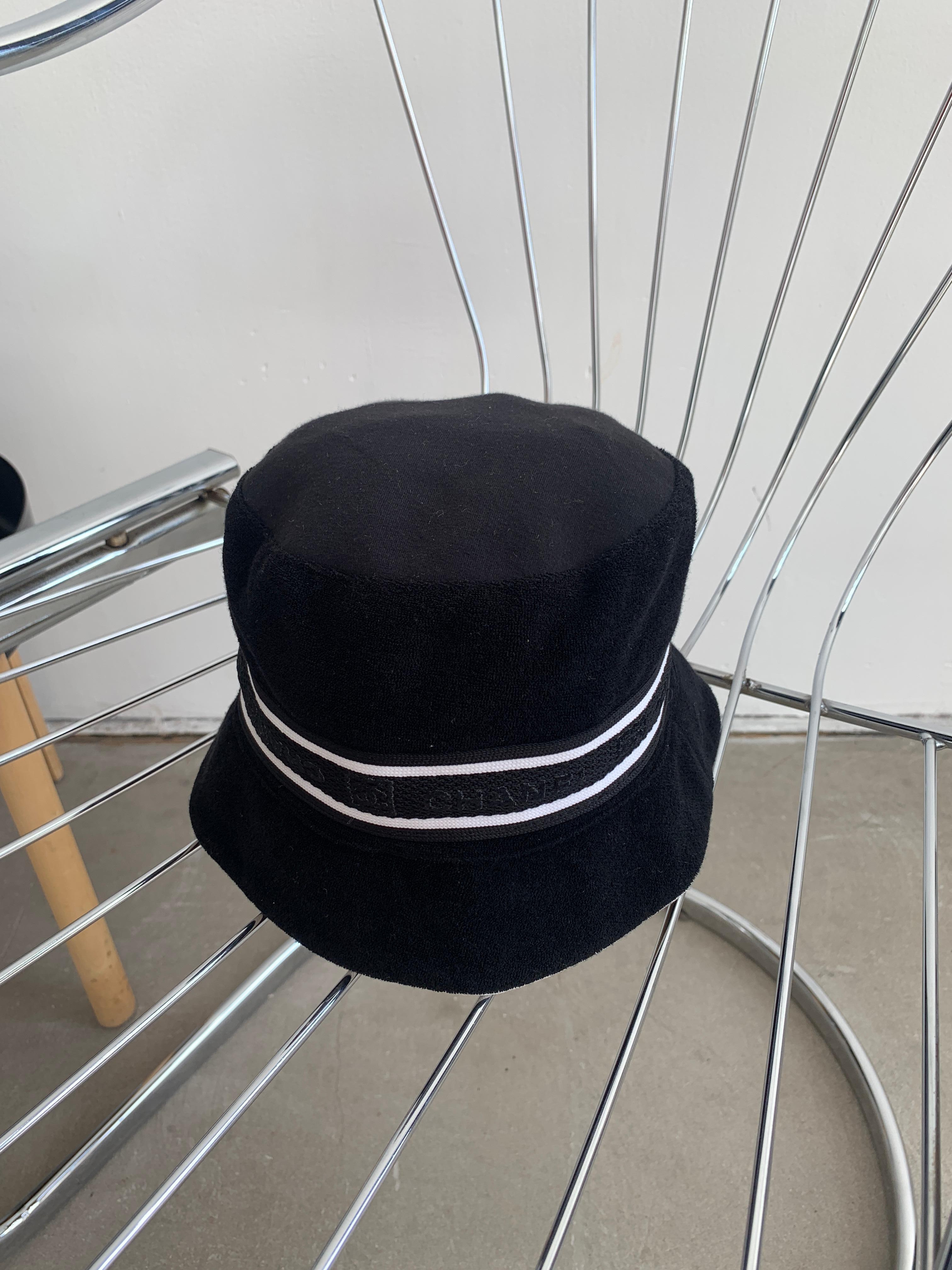 Chanel Black Sport Line CC Logo Bucket Hat Y2K For Sale 5