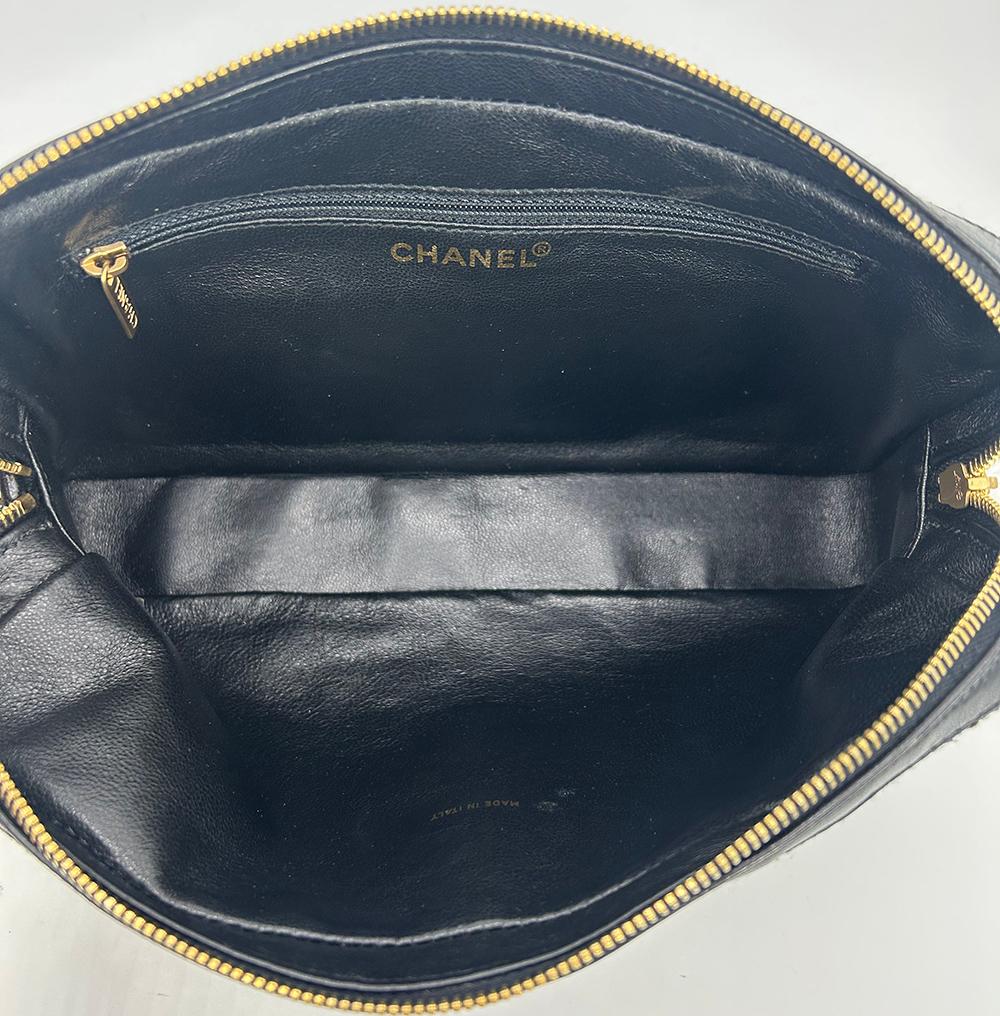 Chanel Black Square Quilted East West Chocolate Bar Bag 5