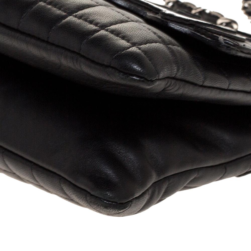 Chanel Black Square Quilted Leather Camellia No.5 Shoulder Bag 2