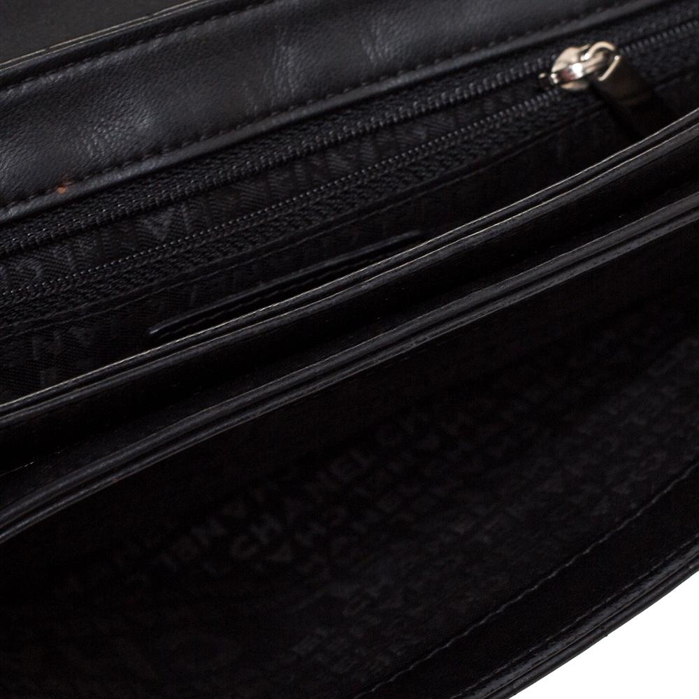 Chanel Black Square Quilted Leather Camellia No.5 Shoulder Bag 3