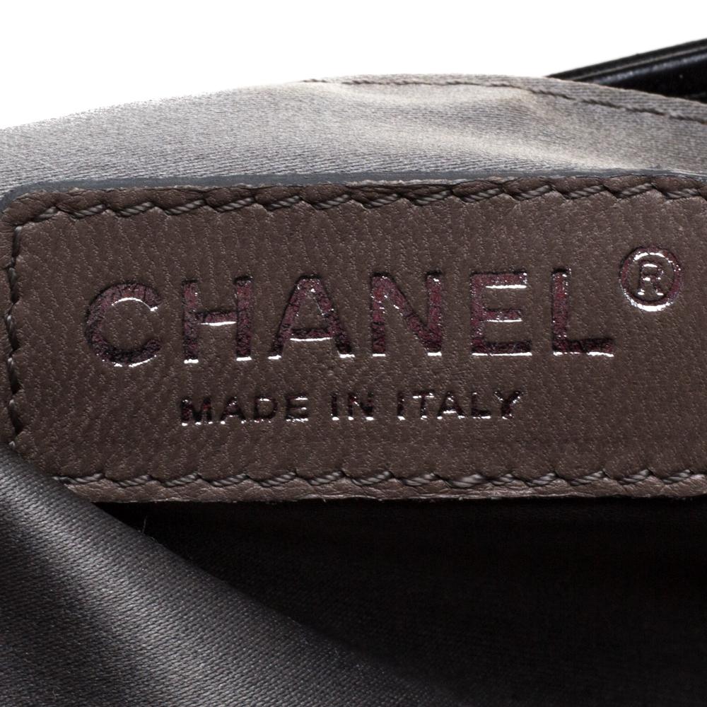 Chanel Black Square Quilted Leather Lax Pochette Bag 2