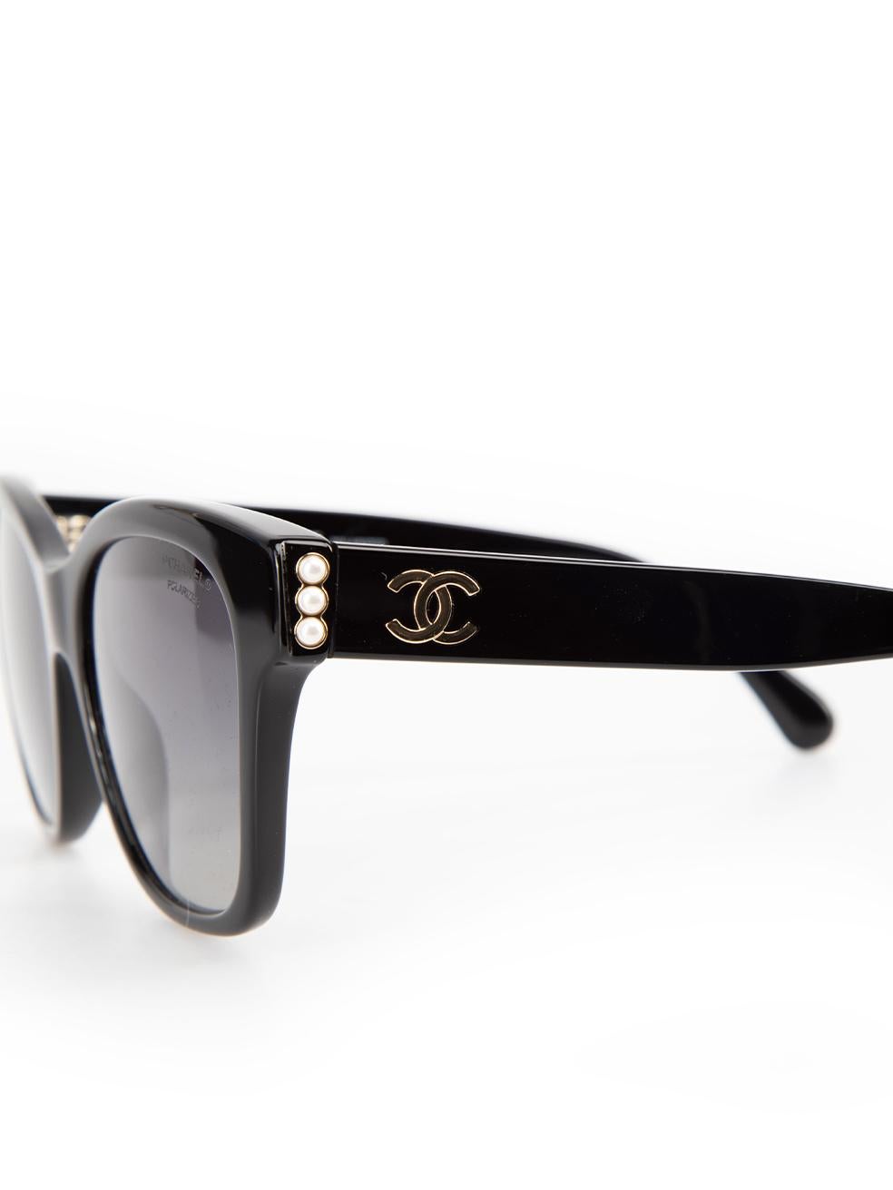 Chanel Black Square Wayfarer Sunglasses For Sale 2