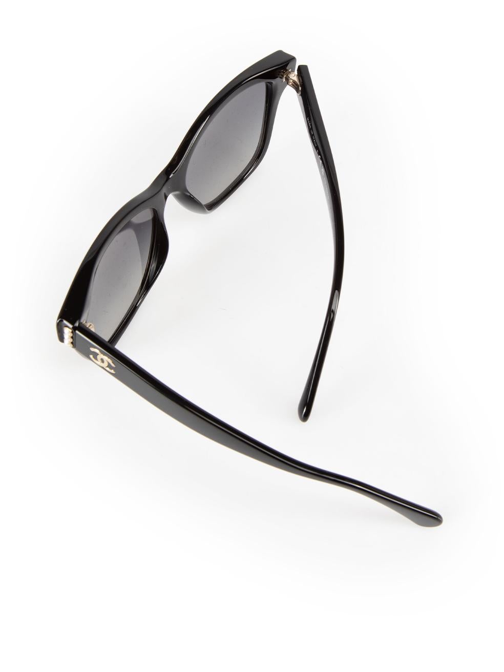 Chanel Black Square Wayfarer Sunglasses For Sale 3