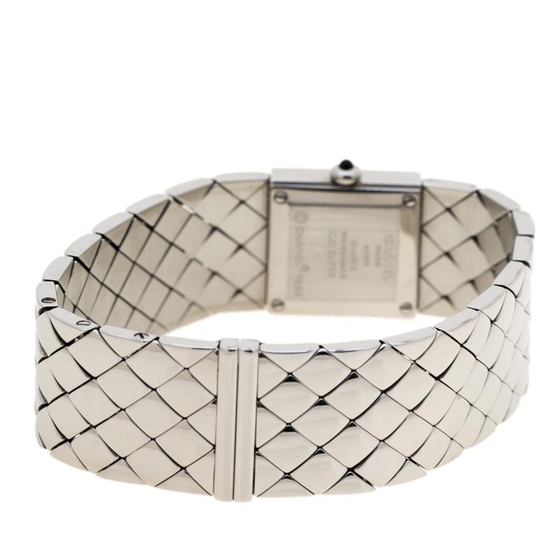 Chanel Black Stainless Steel Matelasse CD34755 Women's Wristwatch 19 mm In Fair Condition In Dubai, Al Qouz 2