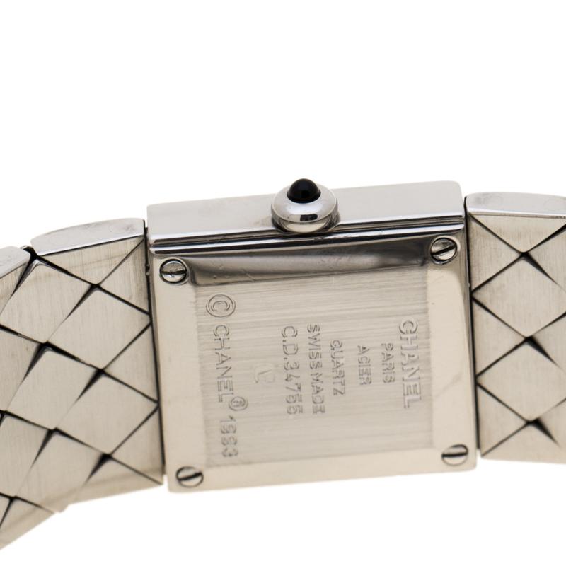 Chanel Black Stainless Steel Matelasse CD34755 Women's Wristwatch 19 mm 3