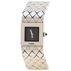 Chanel Black Stainless Steel Matelasse CD34755 Women's Wristwatch 19 mm