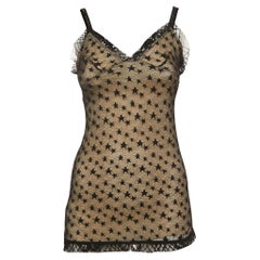 Chanel Black Star Lace Strappy Tunic Top S