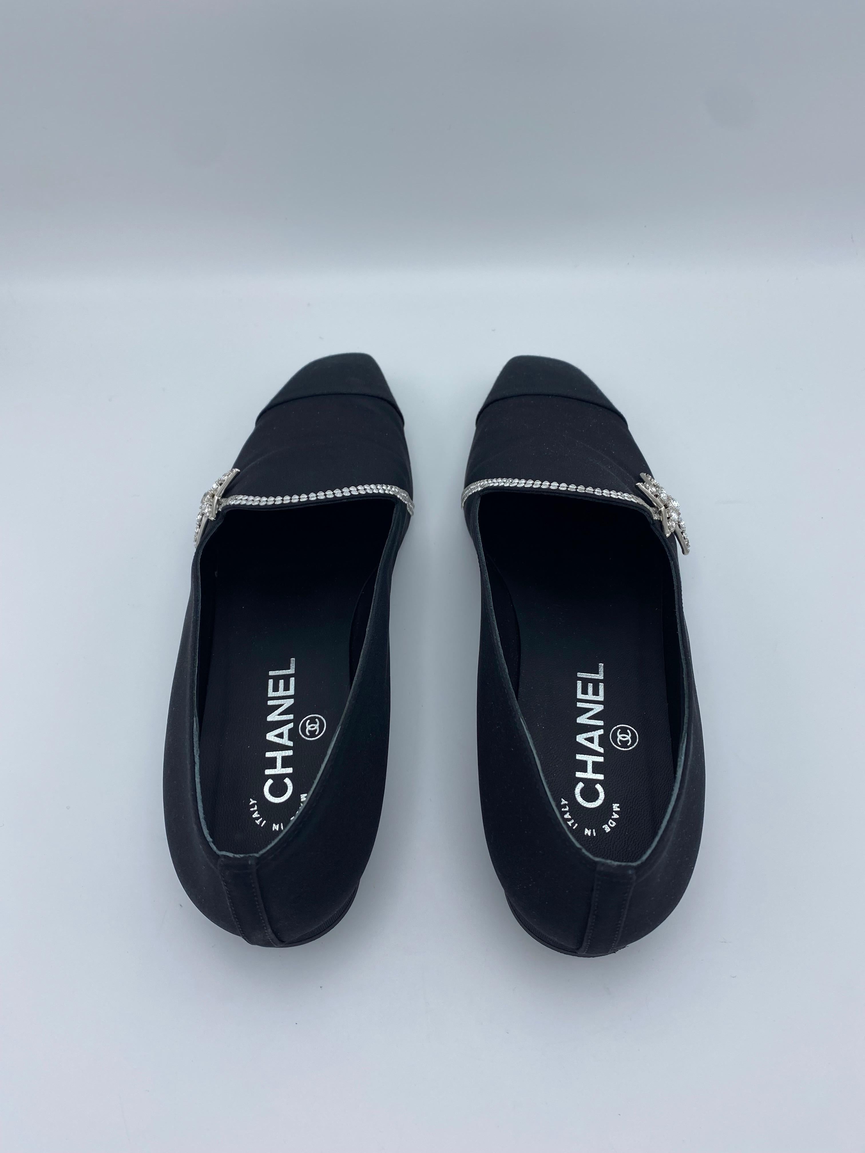 Women's Chanel Black Star Loafers, Size 39