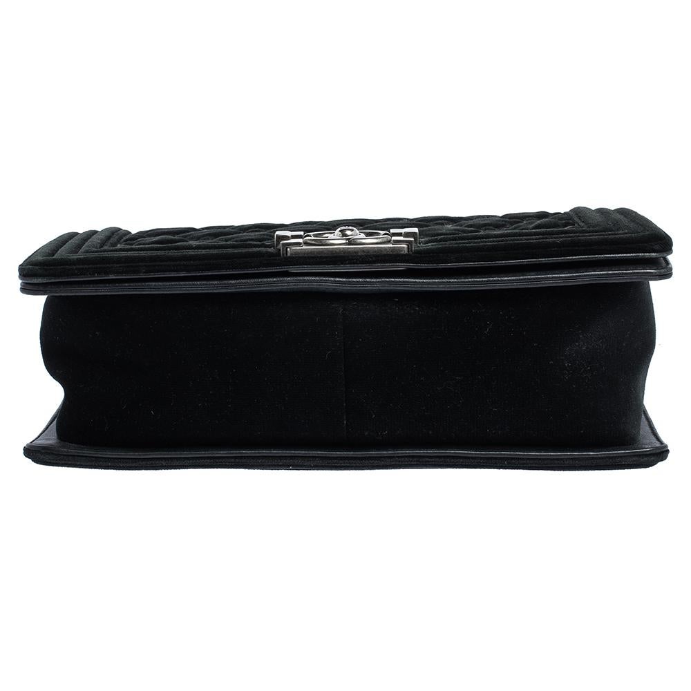 Chanel Black Stitch Quilted Leather Medium Boy Flap Bag 6