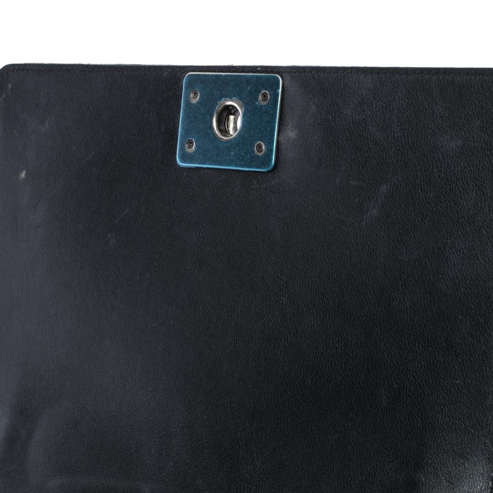 Chanel Black Stitch Quilted Leather Medium Boy Flap Bag 3