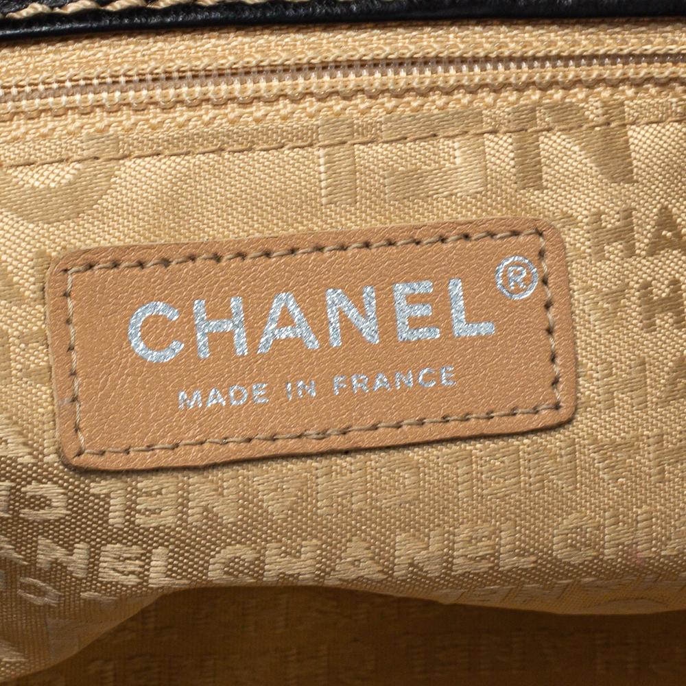 Chanel Black Stitch Quilted Leather Surpique Accordion Flap Bag 7