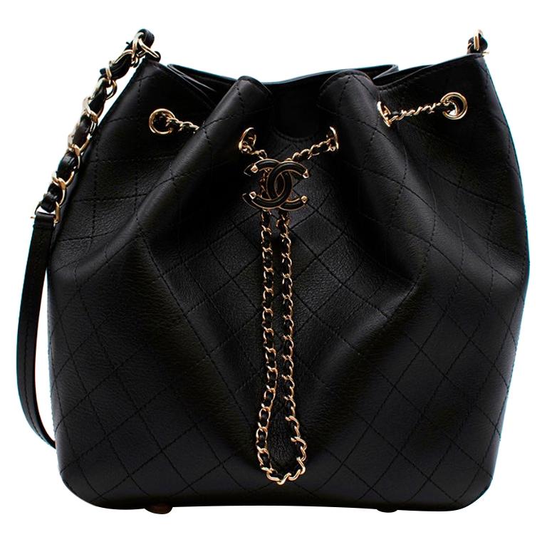 chanel chevron drawstring bag