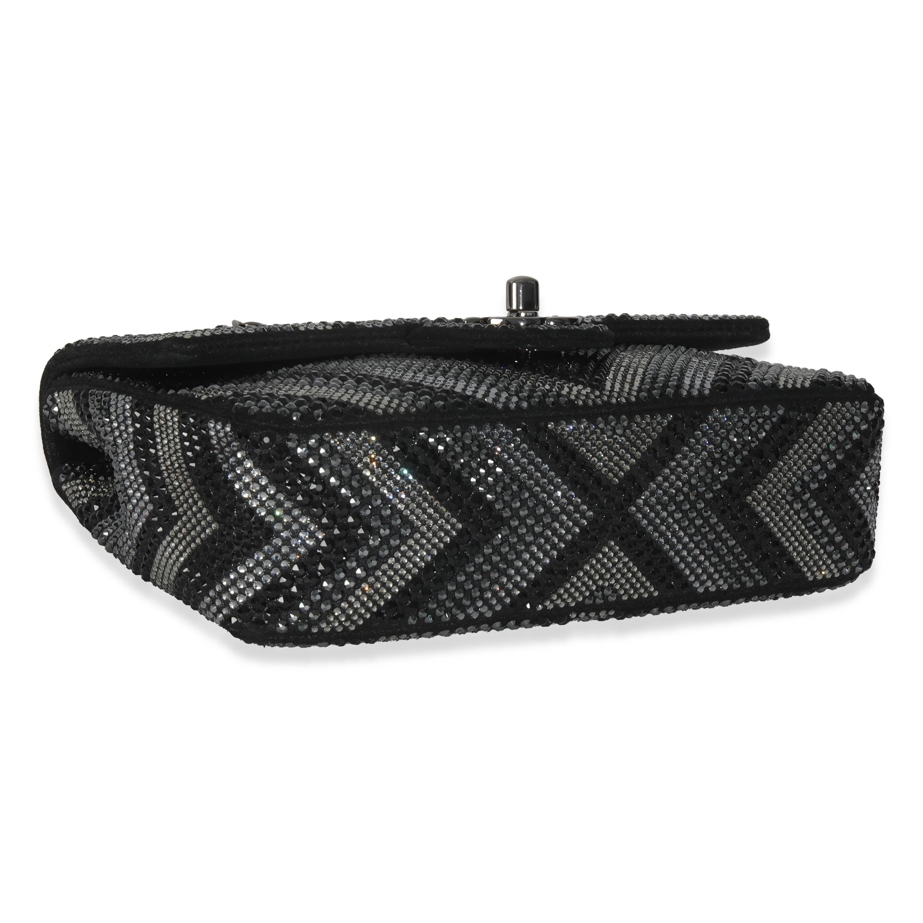 Chanel Black Strass CC Chevron Mini Flap Bag en vente 2