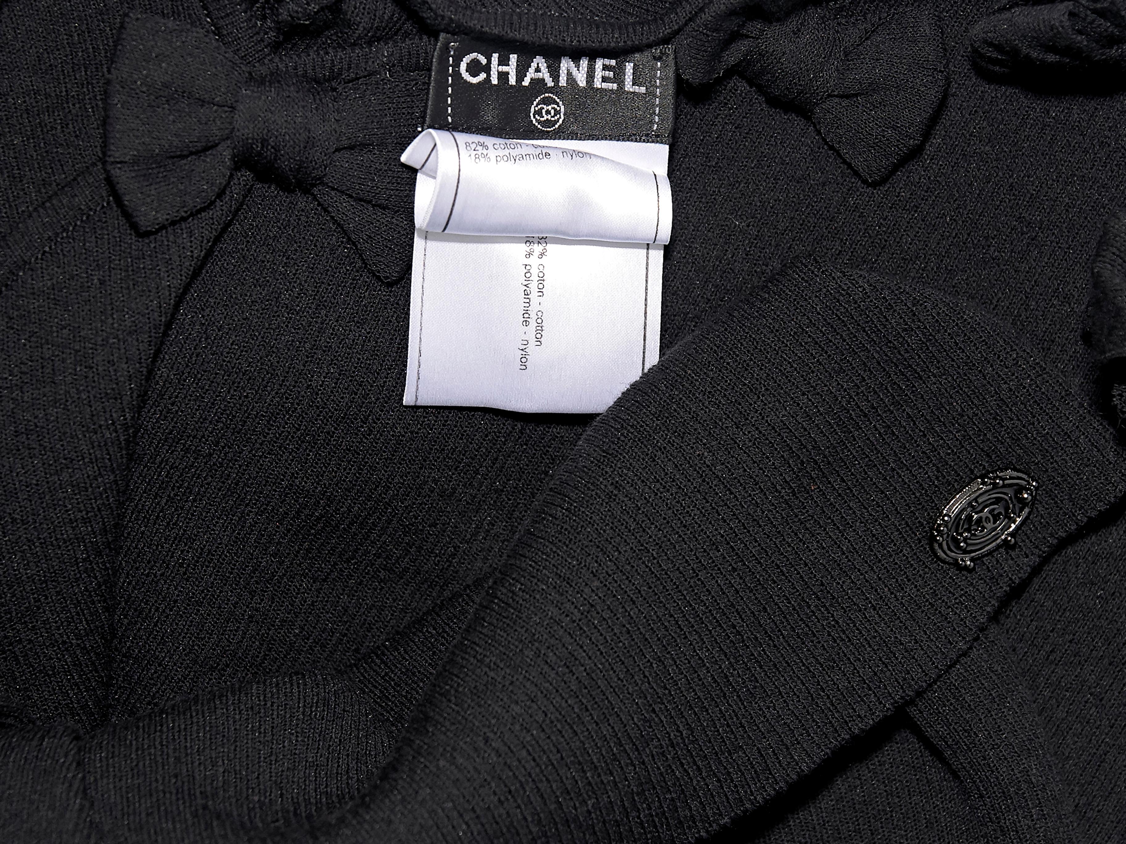 Women's Chanel Black Stretch-Cotton Bow Top