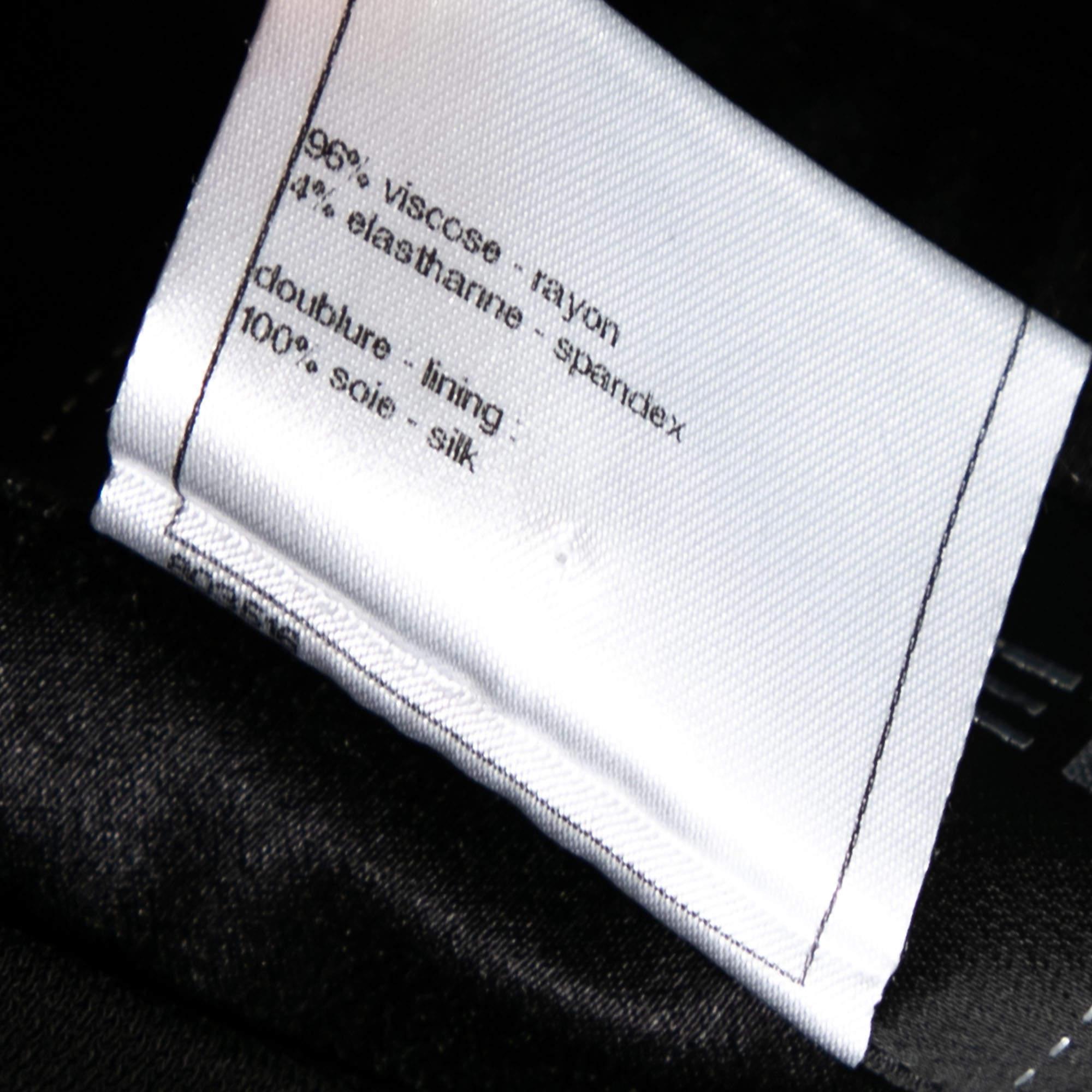 Chanel Black Stretch Knit Cut-Out Back Detail Midi Dress M For Sale 2