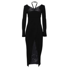 Chanel Black Stretch Knit Cut-Out Back Midi Dress M