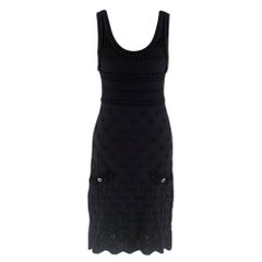 Chanel Black Stretch Knit Sleeveless Dress 36 UK 8