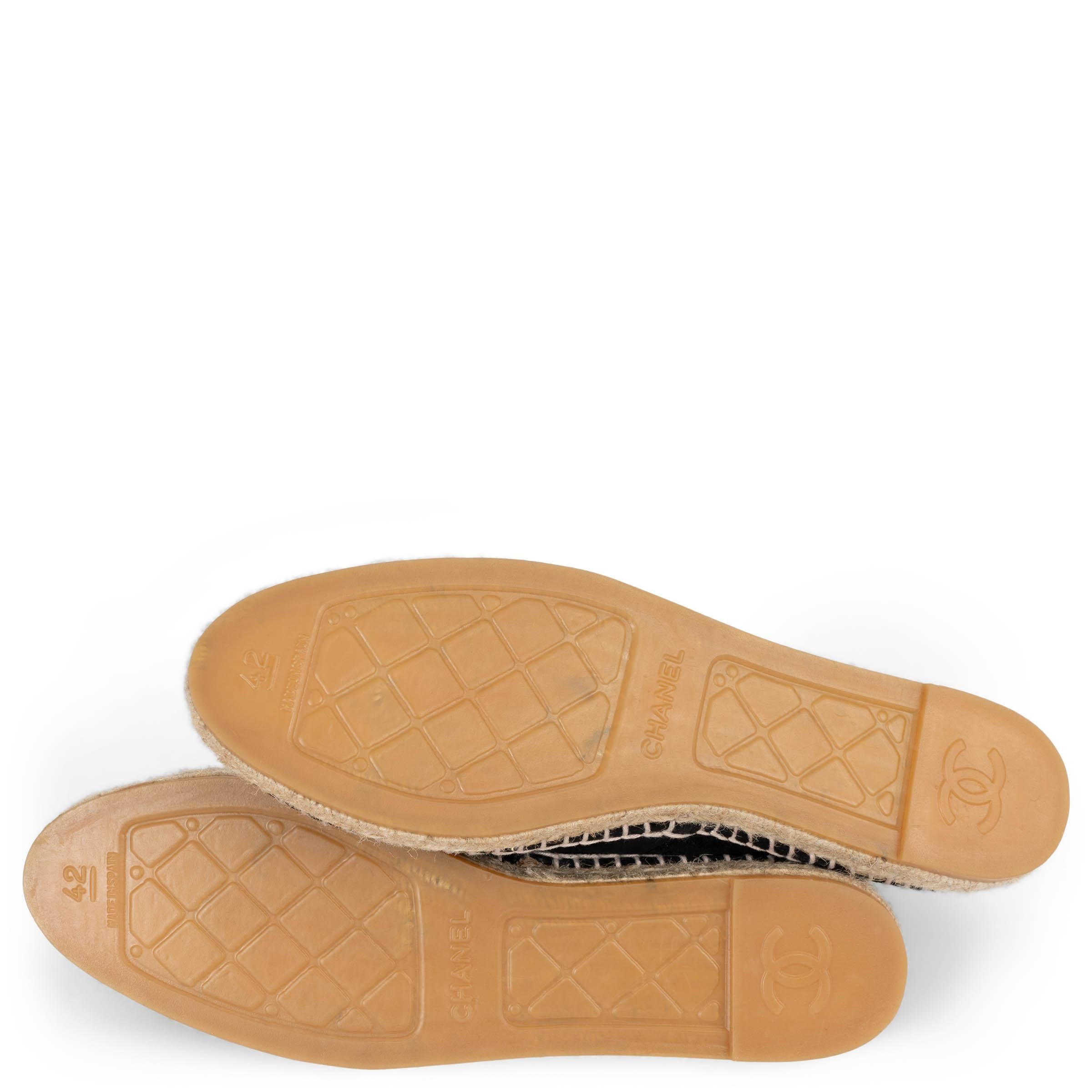 CHANEL daim noir 17B CC PEARL ESPADRILLES Chaussures 42 fit 41 en vente 4