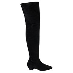 Chanel camoscio nero 2018 18K PUNTA Stivali OVER-KNEE Scarpe 39
