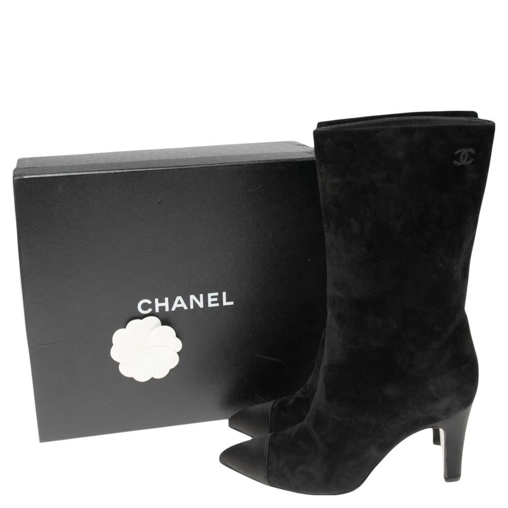 chanel suede boots