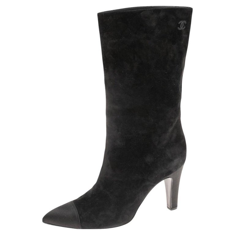 Boots Chanel Black size 40 EU in Suede - 36512366
