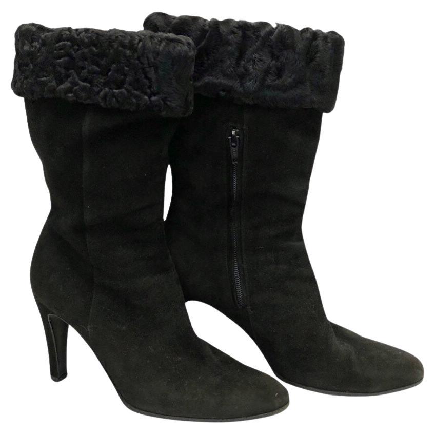 Chanel Boots With Fur - 13 For Sale on 1stDibs