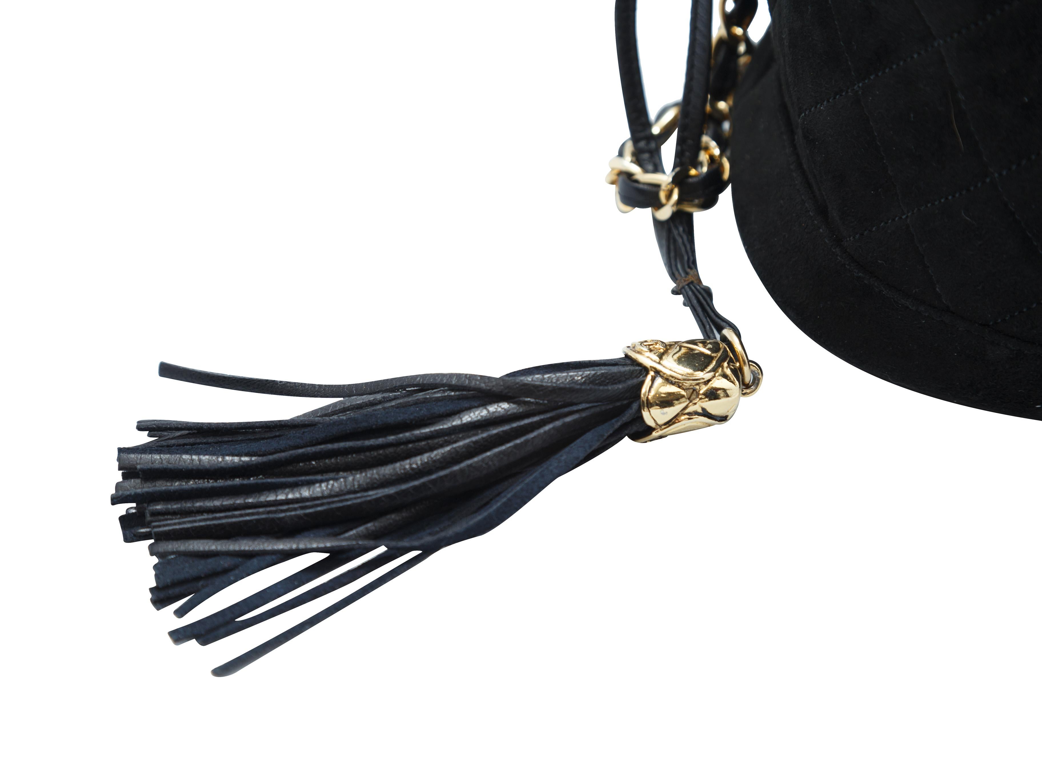 Chanel Black Suede Bucket Bag In Good Condition In New York, NY