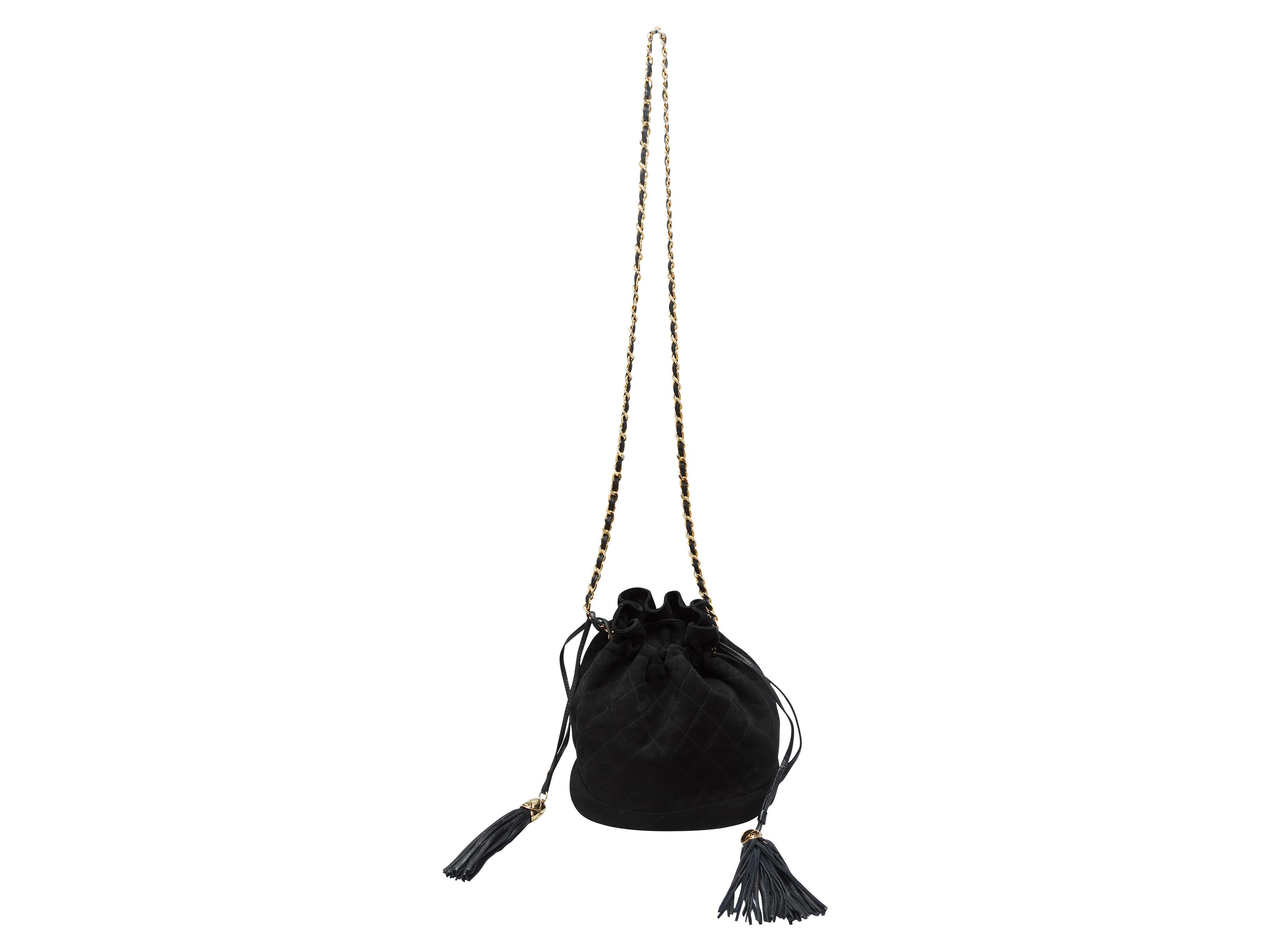 Chanel Black Suede Bucket Bag 2