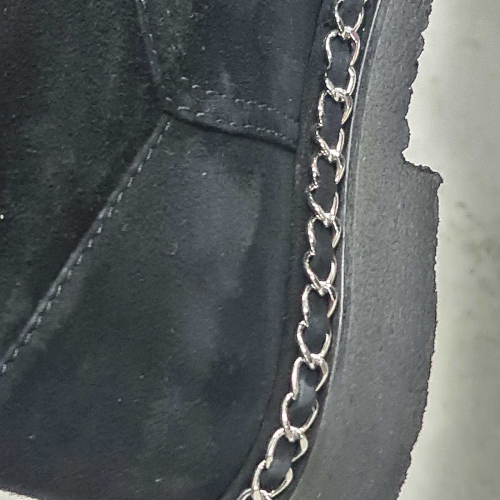 Women's Chanel Black Suede Chain Detail Ankle Boots For Sale