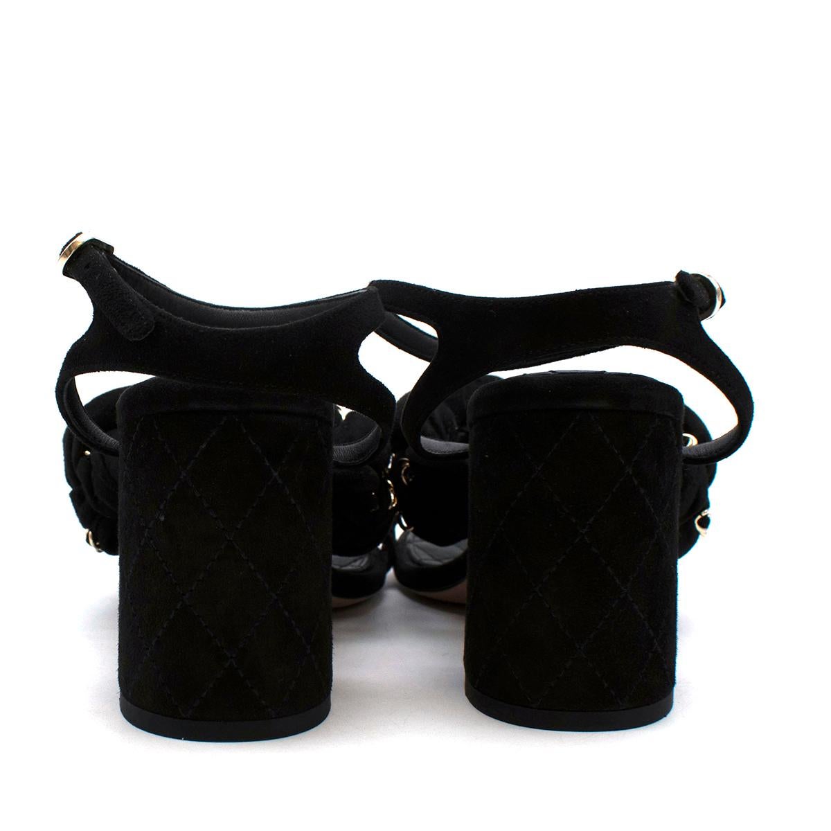 chain trim low heeled sandals