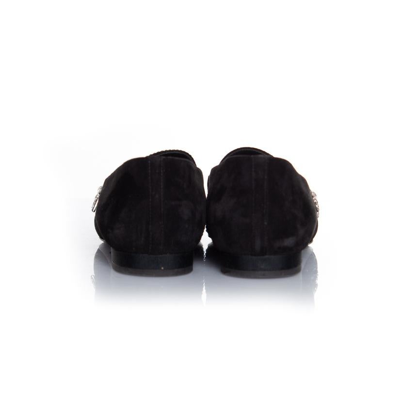 Chanel, Black suede comet star loafer For Sale 2