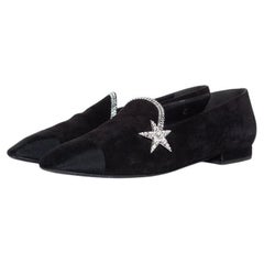 Chanel, Black suede comet star loafer