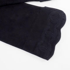 Chanel Black Suede Elbow length Gloves
