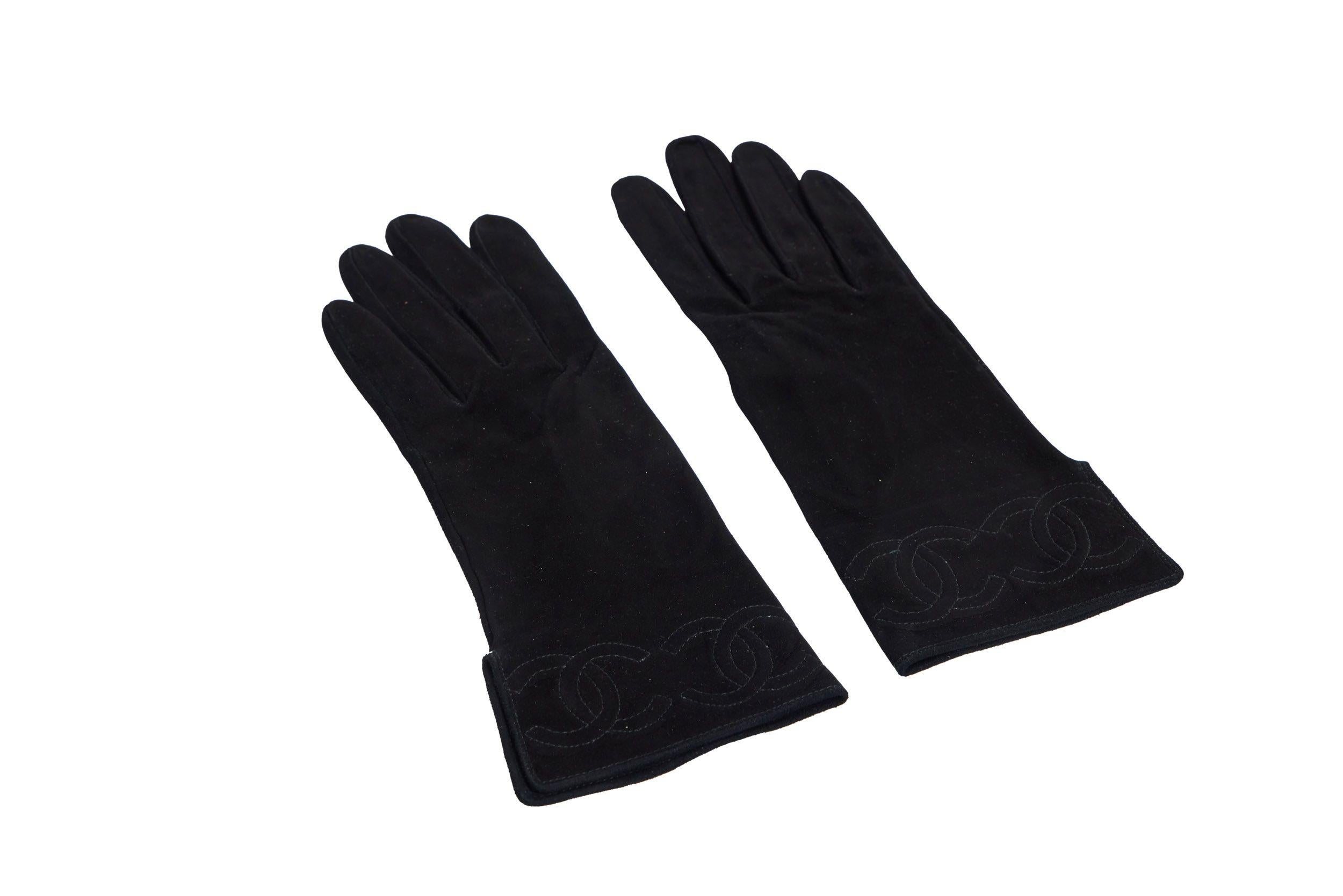 chanel black gloves