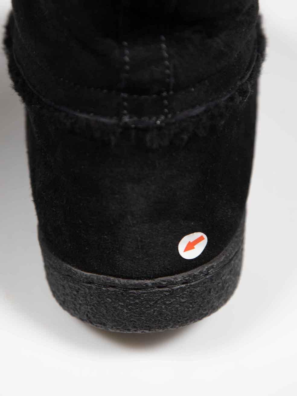 Chanel Black Suede Interlocking CC Logo Boots Size IT 37 For Sale 2