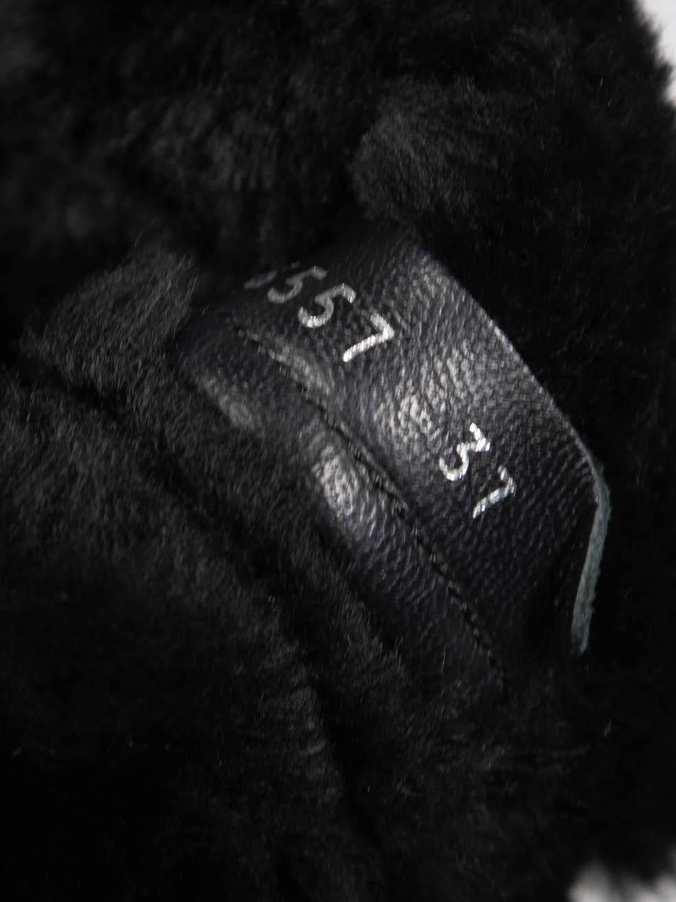Chanel Black Suede Interlocking CC Logo Boots Size IT 37 For Sale 4
