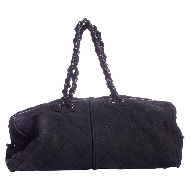 Chanel Black Suede Large Gym Bag at 1stDibs