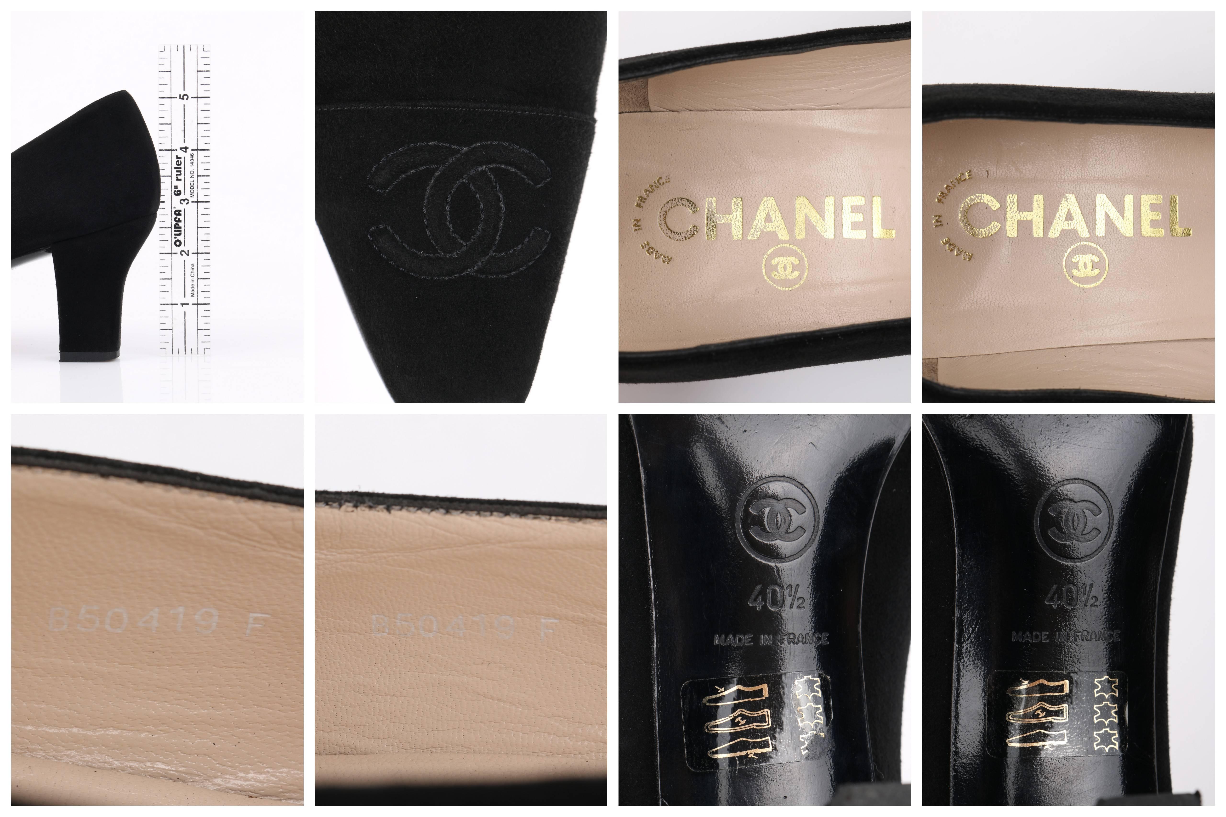 CHANEL Black Suede Leather 