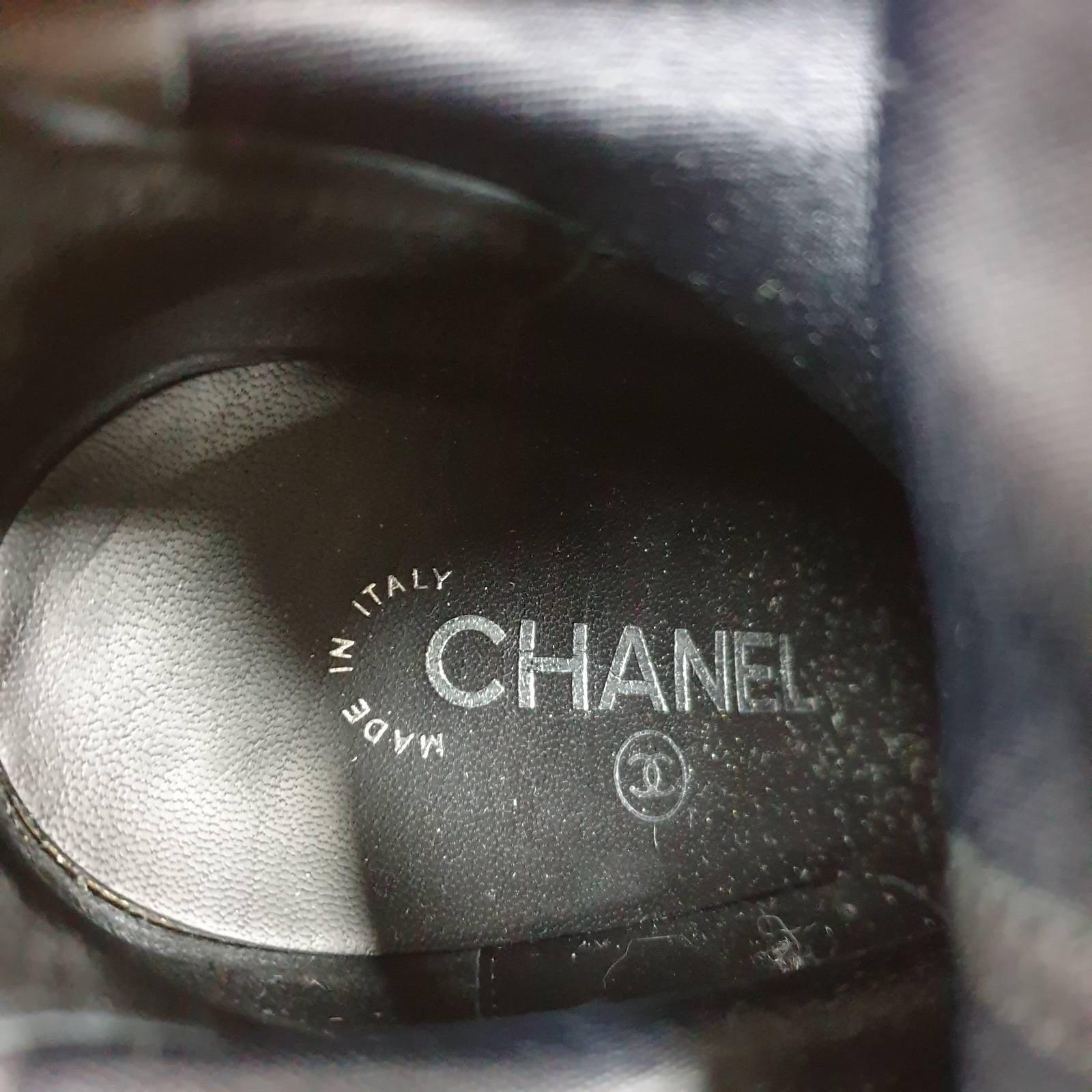 Chanel Black Suede Leather Over Knee Boots For Sale 15