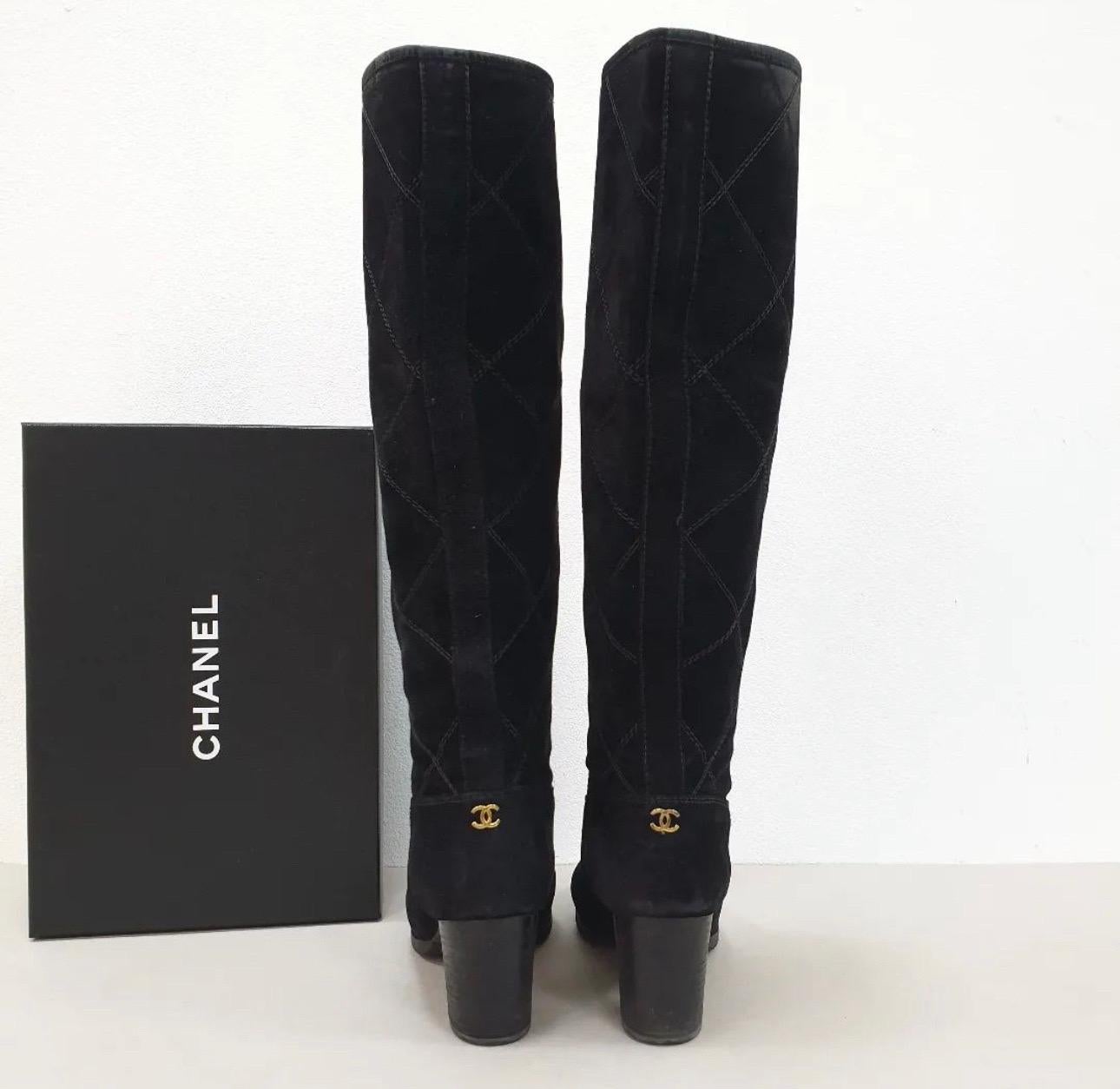 chanel black riding boots