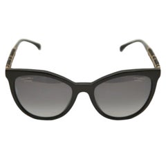 Chanel Black Sunglasses Polarized Grey Lens Beads Gold HW 5376B-A c501-S8