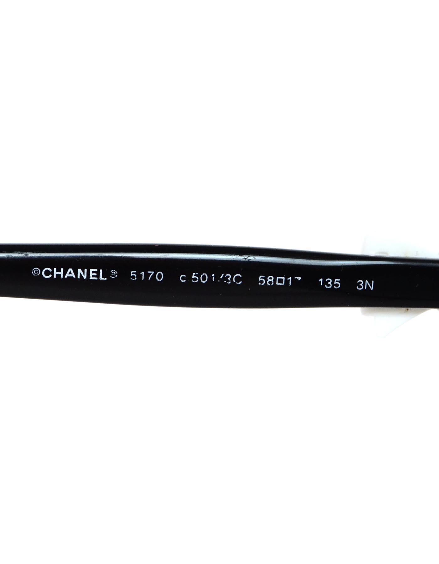 Chanel Black Sunglasses W/ White CC Bows On Arms 1