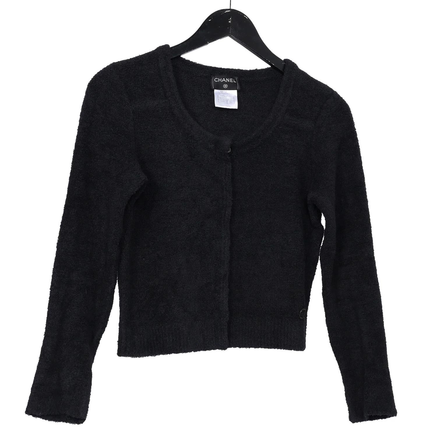 Chanel Black Sweater Cardigan Size 38 In Good Condition In Salt Lake Cty, UT