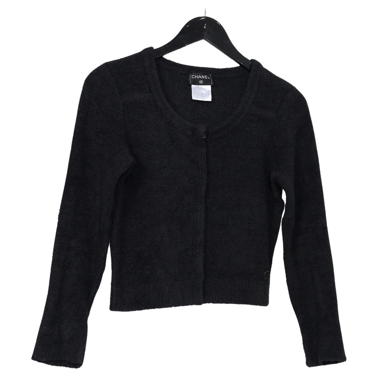 Chanel Black Sweater Cardigan Size 38