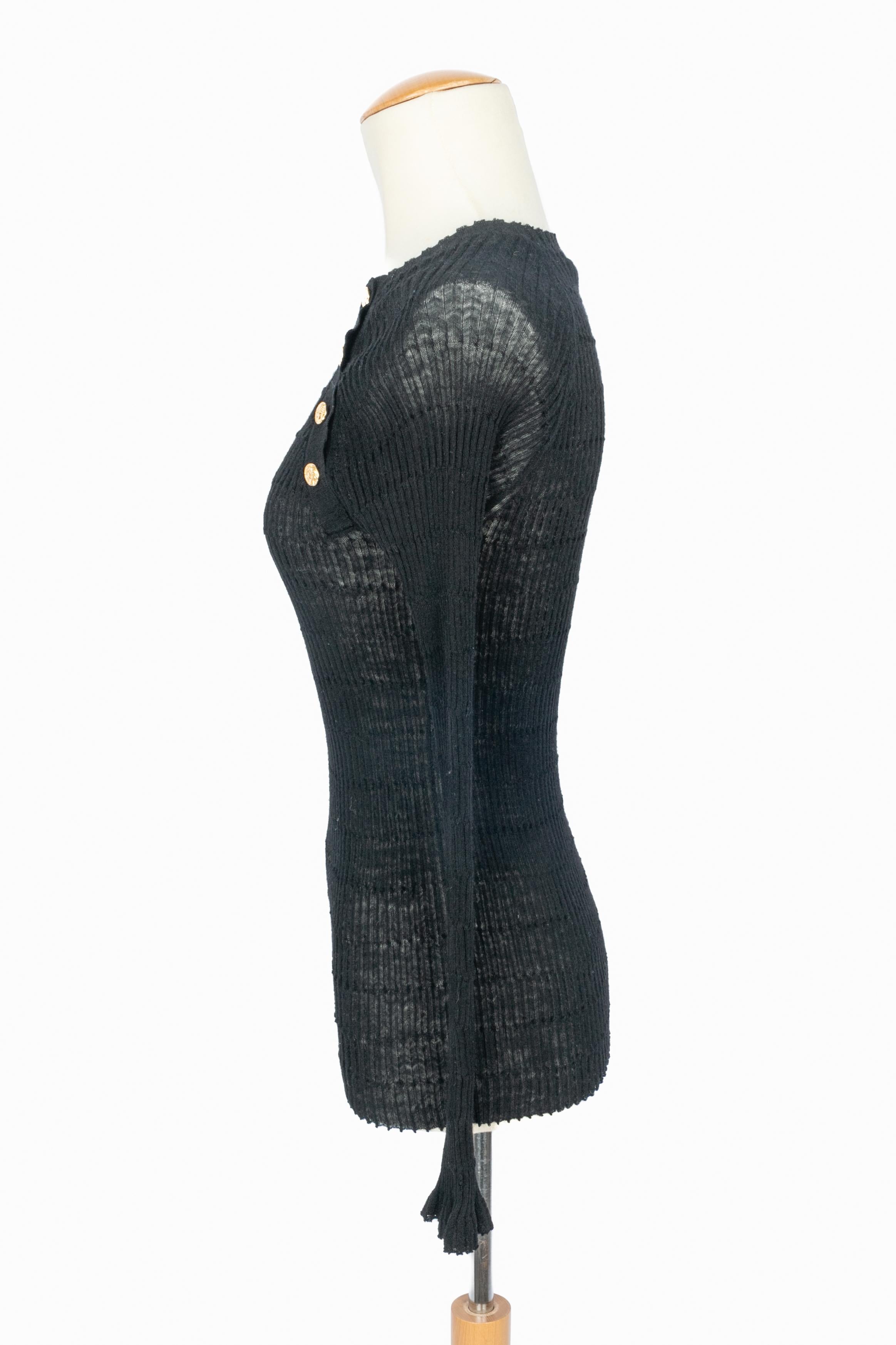 Women's Chanel black sweater pre fall 2016 For Sale