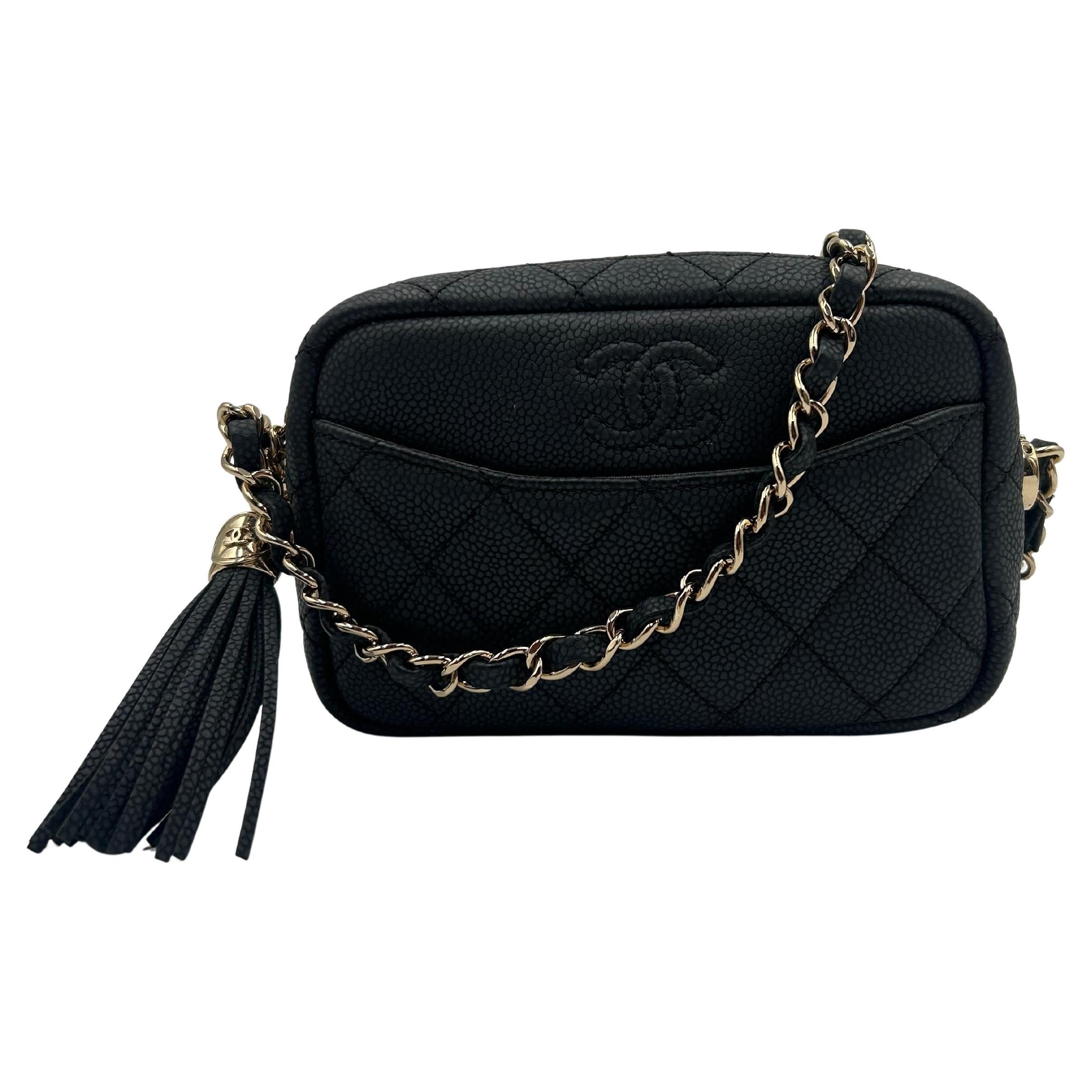 Chanel Black Tassel Camera Bag 2018 For Sale